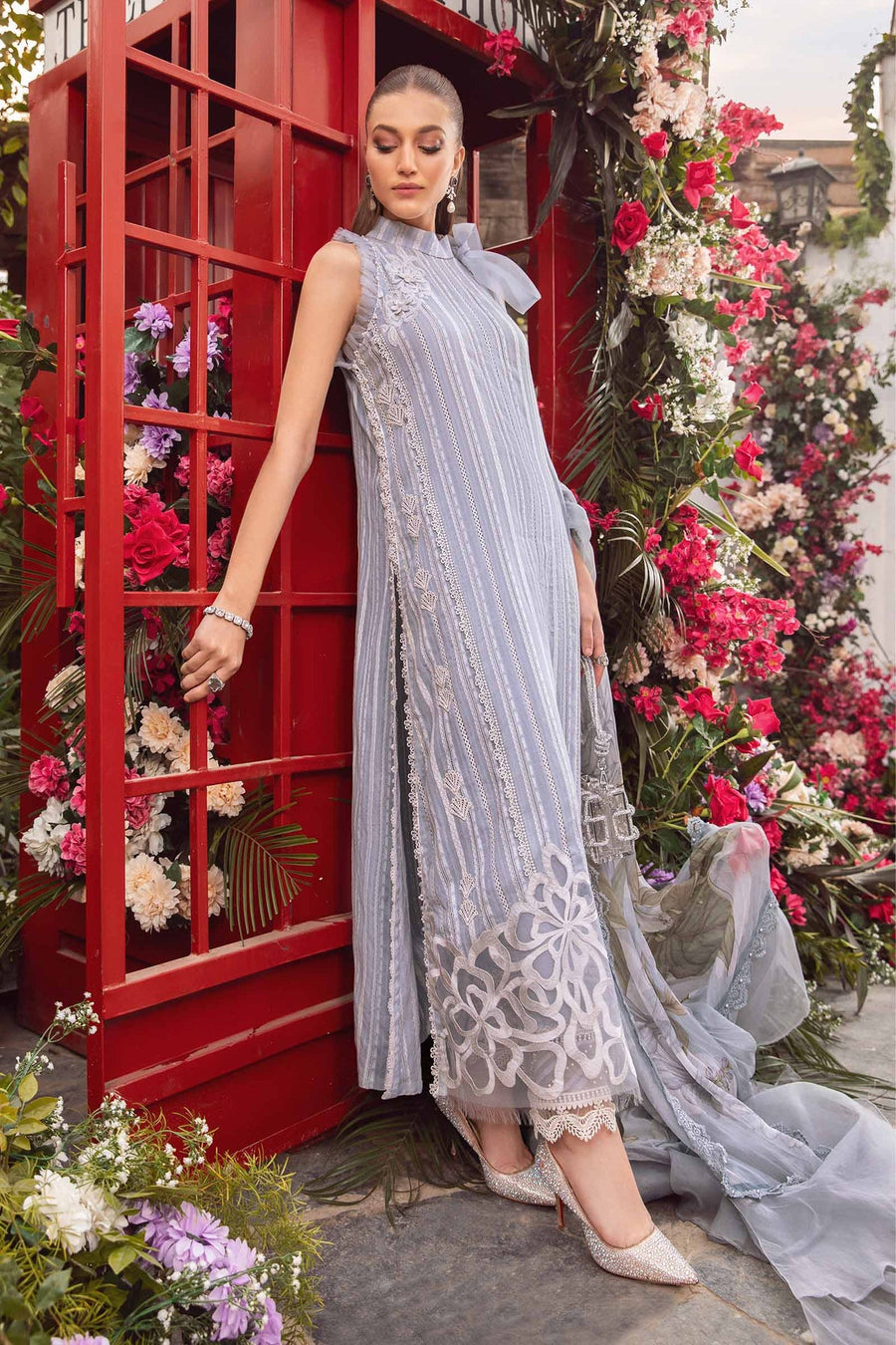 Maria.B M.Prints Unstitched Embroidered Lawn 3Pc Suit MPT-2109-A
