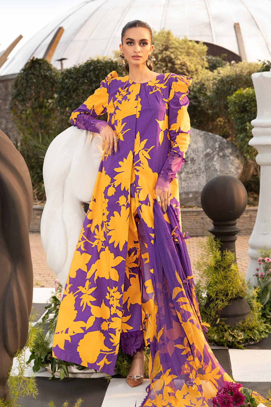 Maria.B M.Prints Unstitched Embroidered Lawn 3Pc Suit MPT-2111-A