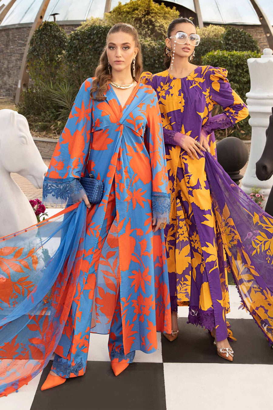 Maria.B M.Prints Unstitched Embroidered Lawn 3Pc Suit MPT-2111-B