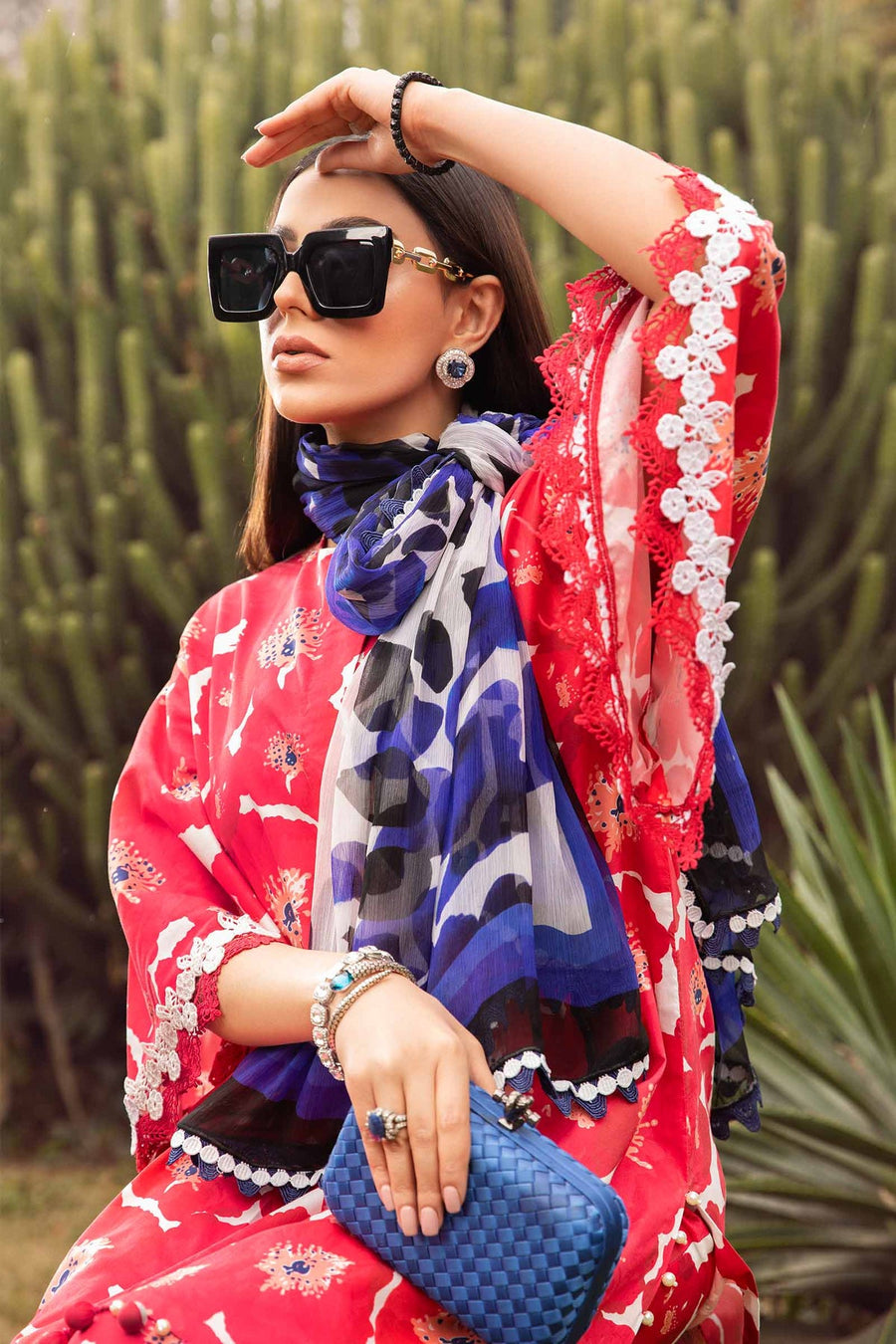 Maria.B M.Prints Unstitched Embroidered Lawn 3Pc Suit MPT-2112-A