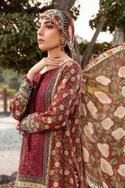 Maria.B M.Prints Unstitched Embroidered Lawn 3Pc Suit MPT-2114-B
