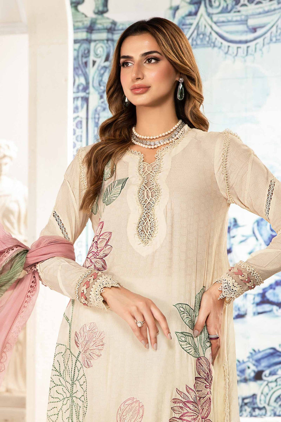 Maria.B MPrints Embroidered Lawn Unstitched 3Pc Suit MPT-2001-A
