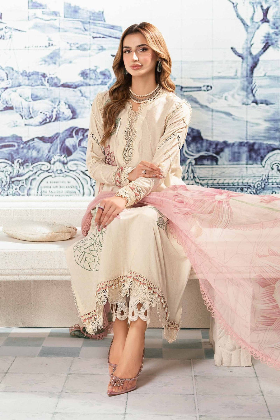 Maria.B MPrints Embroidered Lawn Unstitched 3Pc Suit MPT-2001-A