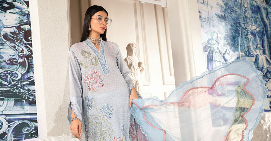 Maria.B MPrints Embroidered Lawn Unstitched 3Pc Suit MPT-2001-B