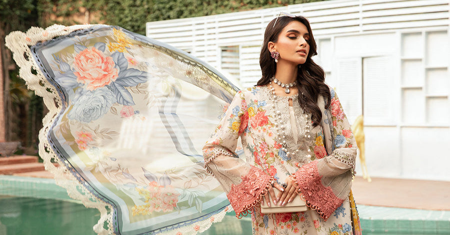 Maria.B MPrints Embroidered Lawn Unstitched 3Pc Suit MPT-2004-A