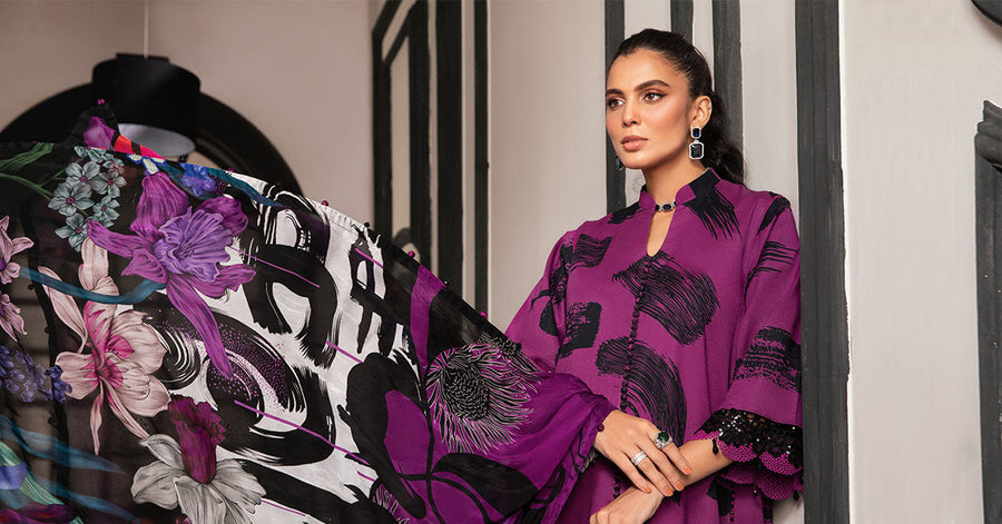 Maria.B MPrints Embroidered Lawn Unstitched 3Pc Suit MPT-2005-B