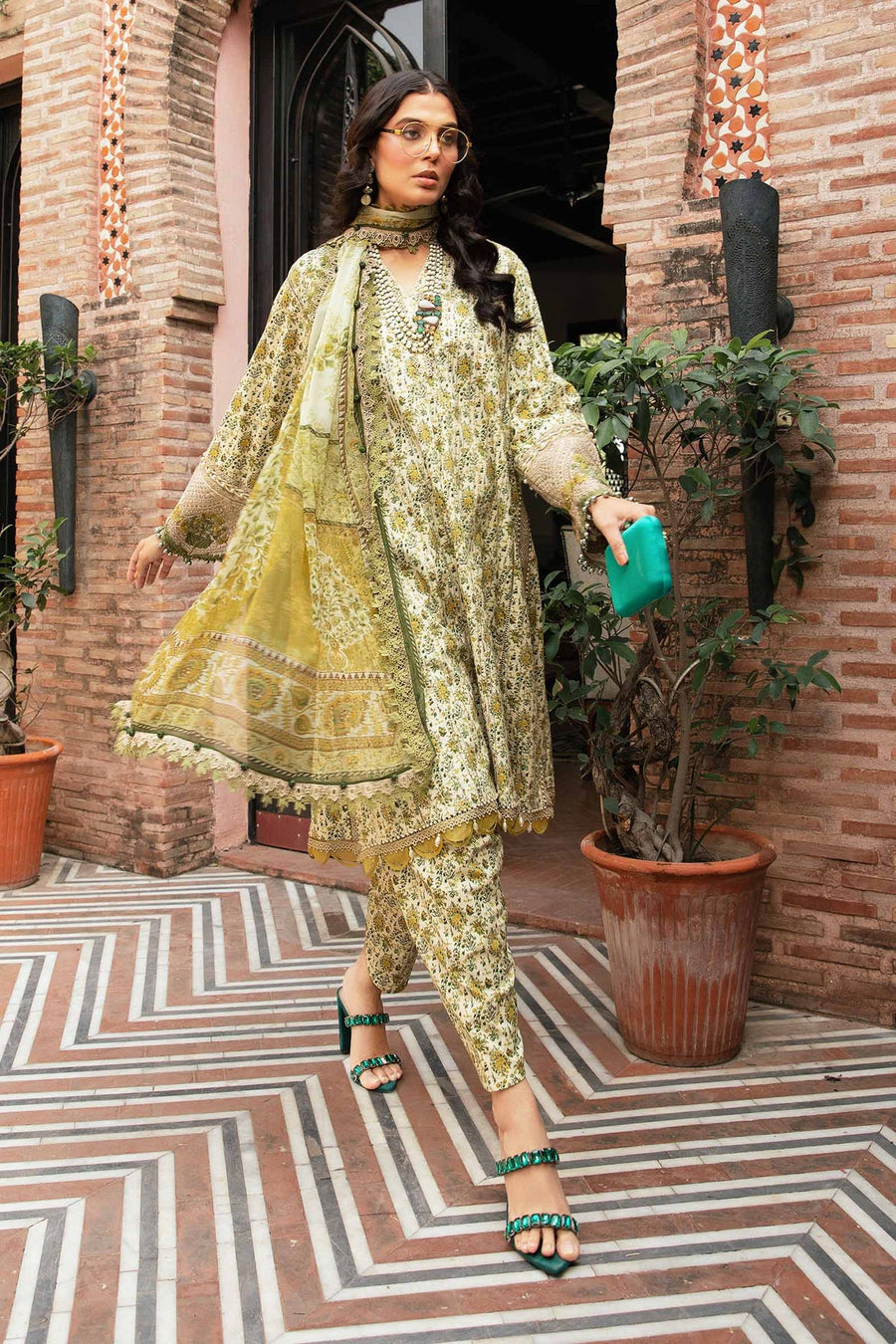 Maria.B MPrints Embroidered Lawn Unstitched 3Pc Suit MPT-2007-A