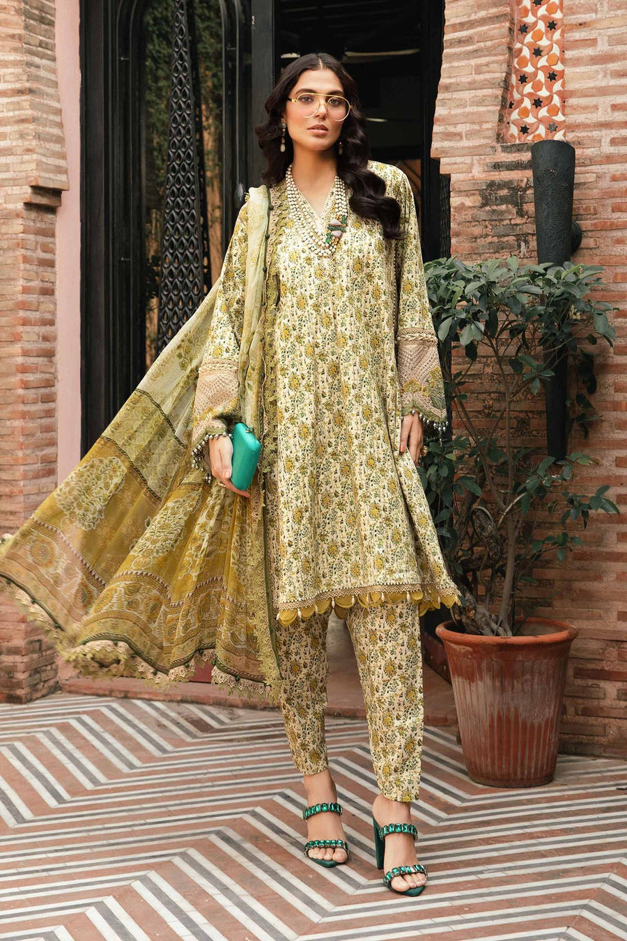 Maria.B MPrints Embroidered Lawn Unstitched 3Pc Suit MPT-2007-A
