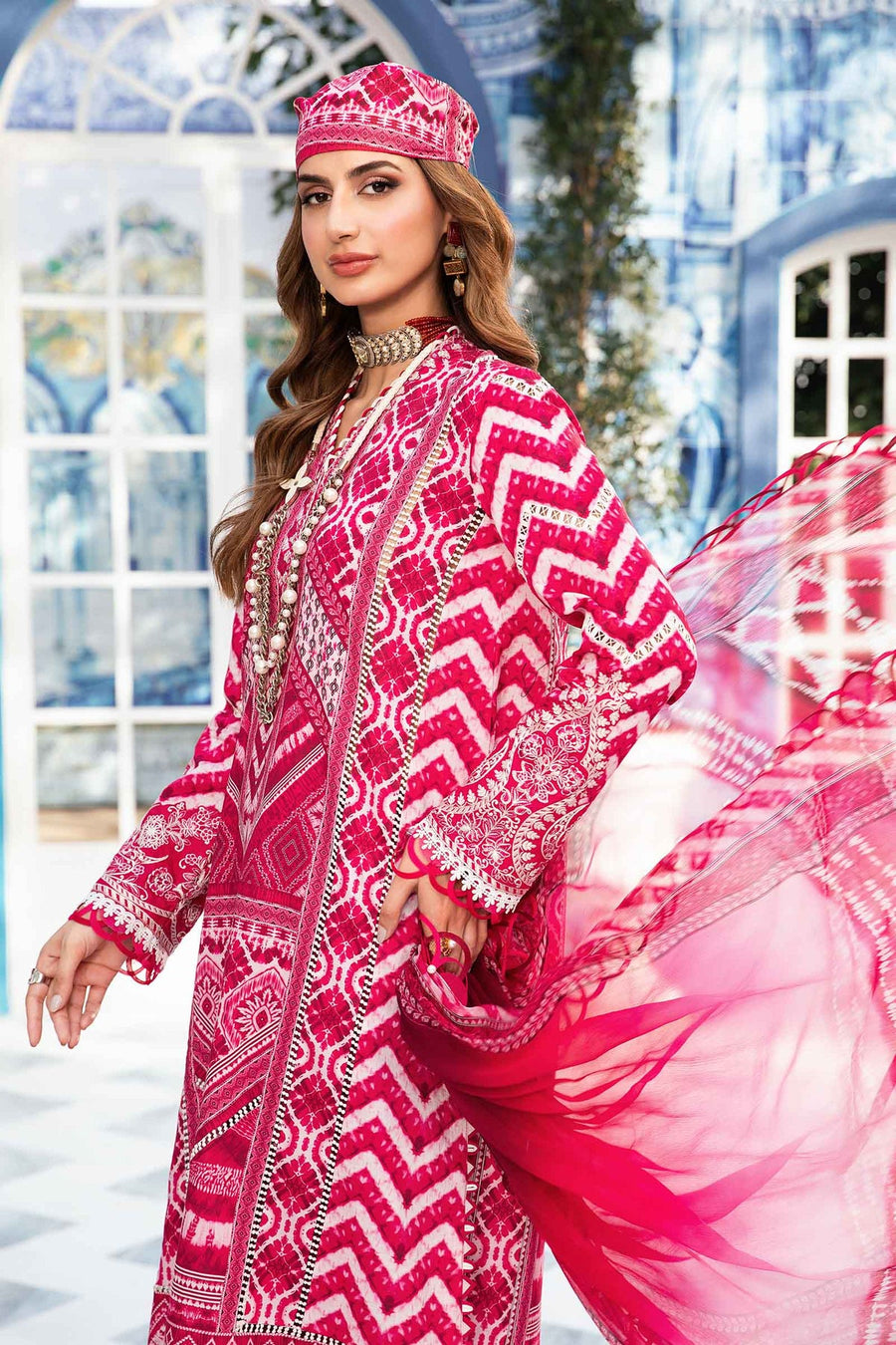Maria.B MPrints Embroidered Lawn Unstitched 3Pc Suit MPT-2008-A