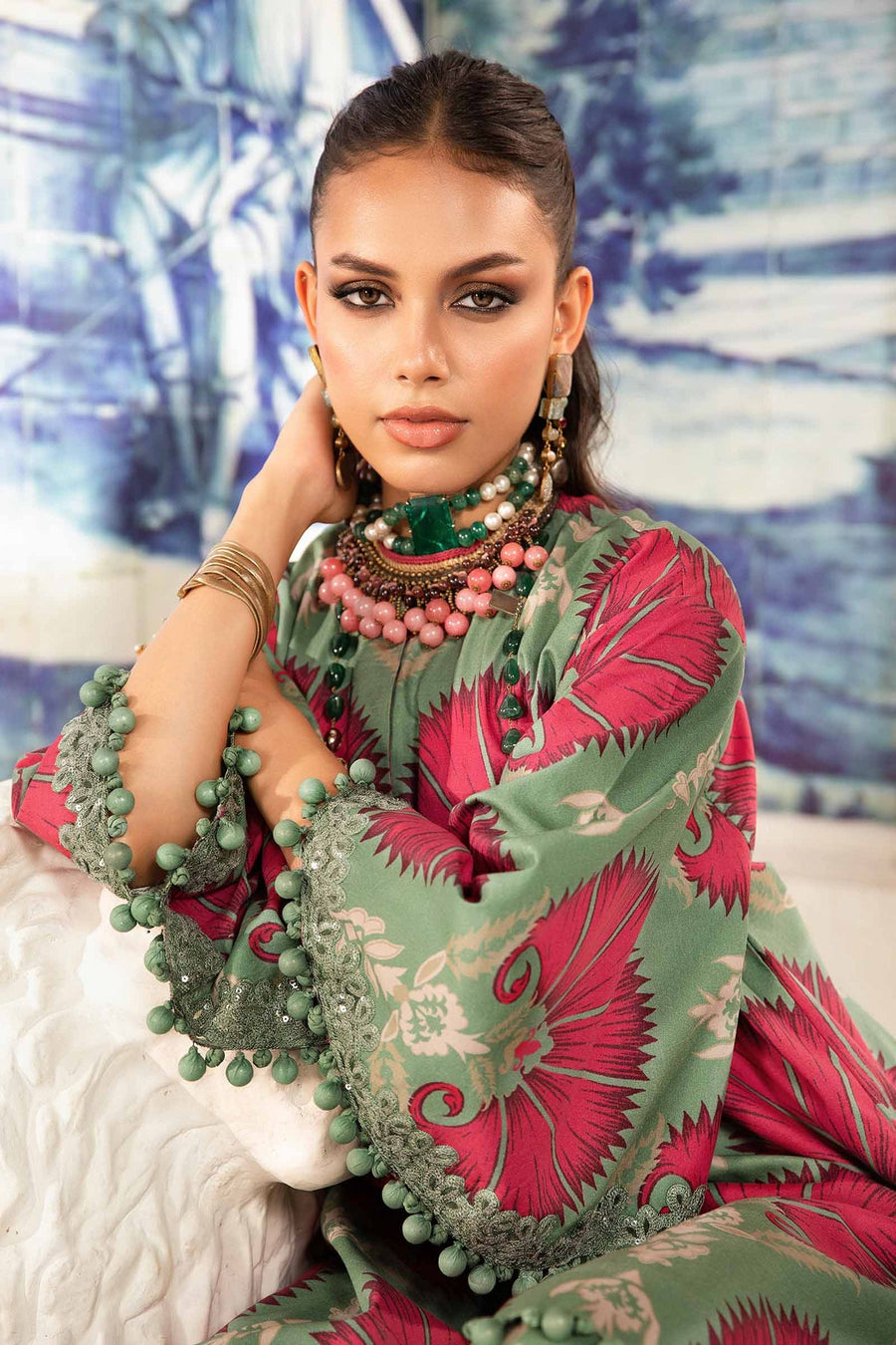 Maria.B MPrints Embroidered Lawn Unstitched 3Pc Suit MPT-2009-A