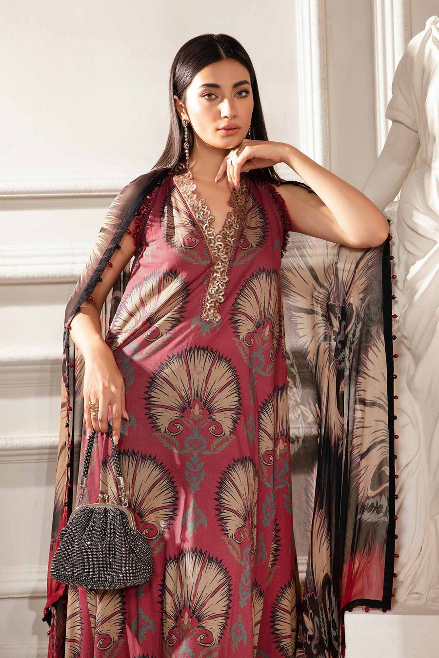 Maria.B MPrints Embroidered Lawn Unstitched 3Pc Suit MPT-2009-B