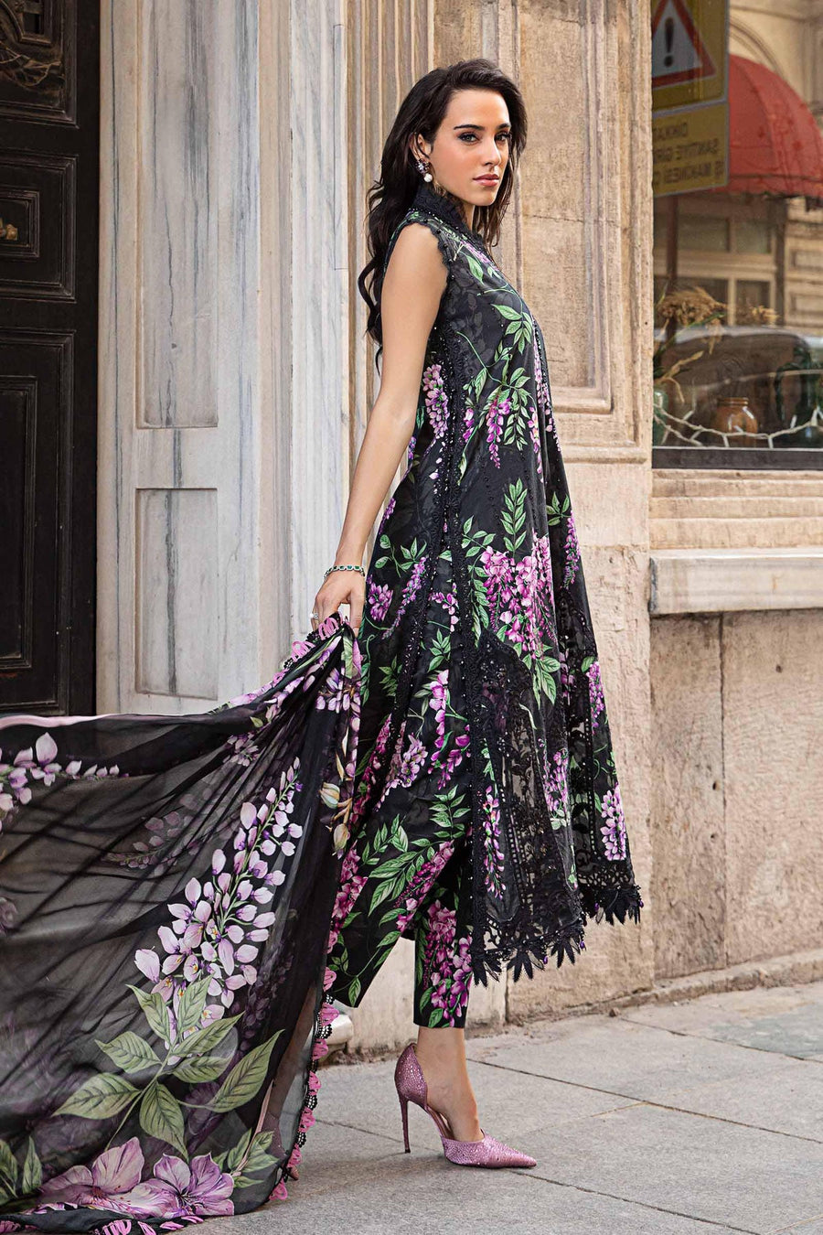 Maria.B MPrints Unstitched Printed Cambric 3Pc Suit MPT-2301-B