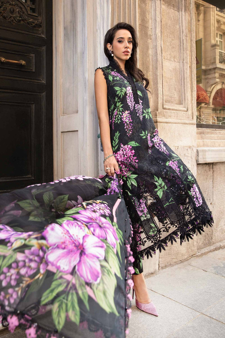Maria.B MPrints Unstitched Printed Cambric 3Pc Suit MPT-2301-B