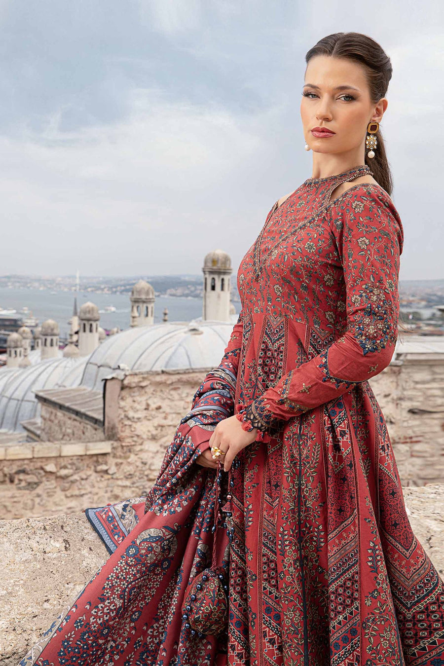 Maria.B MPrints Unstitched Printed Cambric 3Pc Suit MPT-2302-B