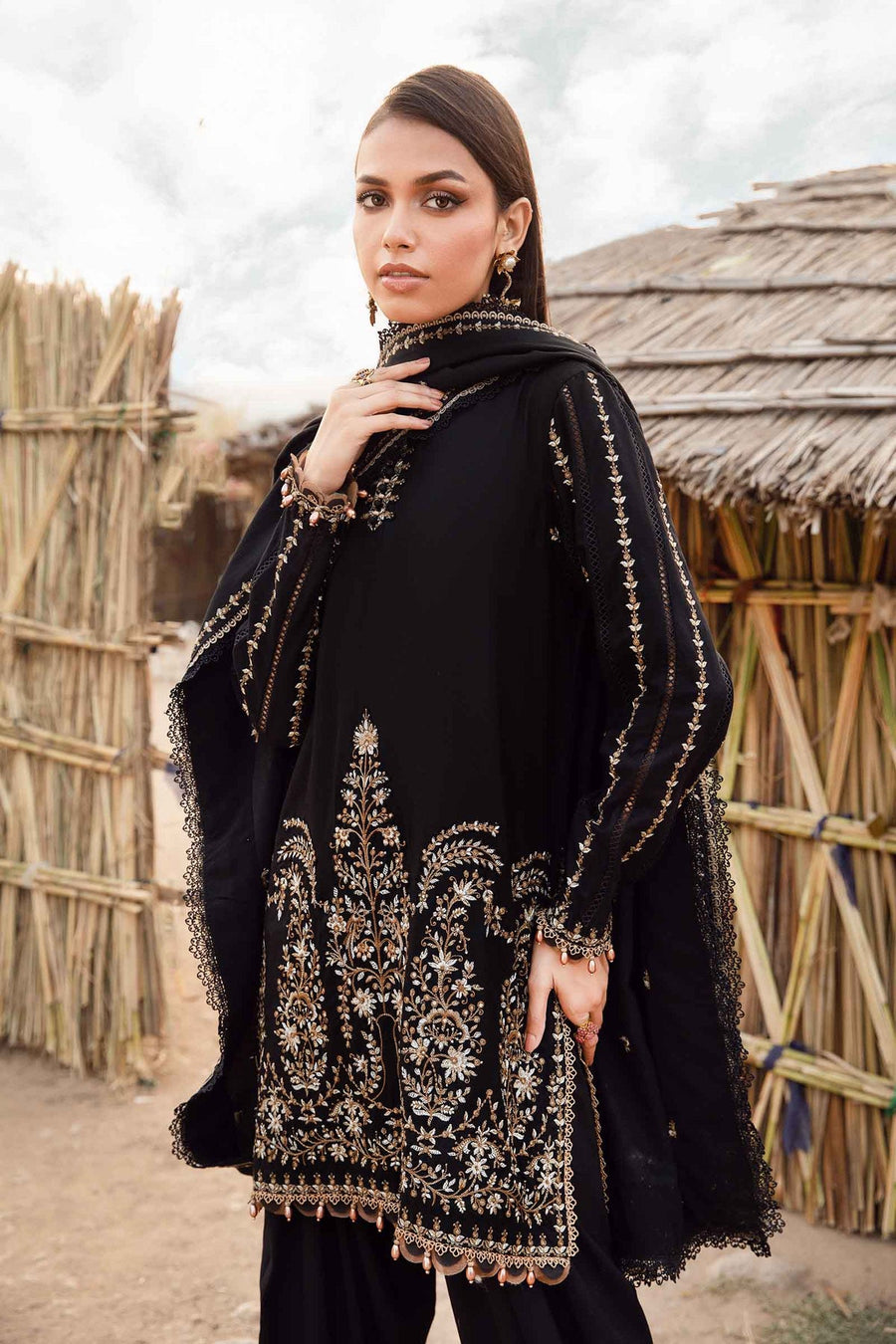 Maria.B M.Prints Embroidered Linen Unstitched 3Pc Suit MPT-2403-B