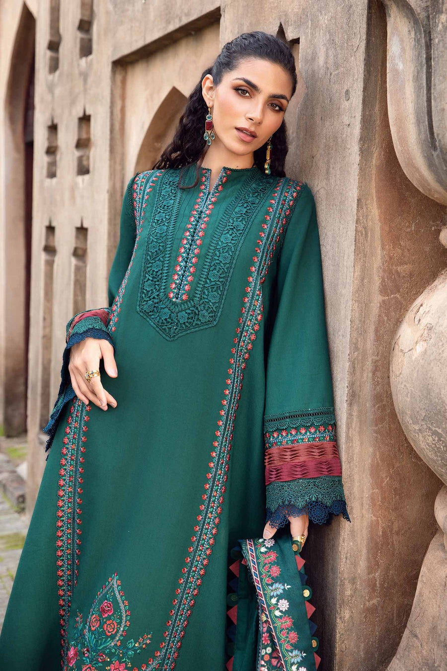 Maria.B M.Prints Embroidered Linen Unstitched 3Pc Suit MPT-2405-B
