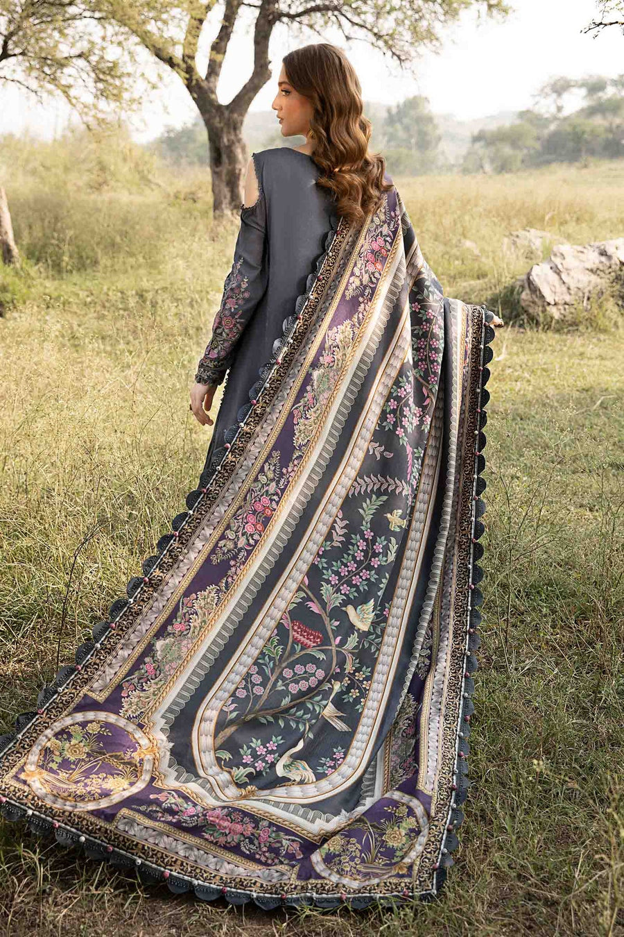 Maria.B M.Prints Embroidered Linen Unstitched 3Pc Suit MPT-2406-A