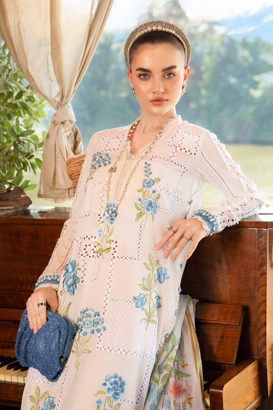 Maria.B MPrints Embroidered Lawn Unstitched 3Pc Suit MPT-2501-A