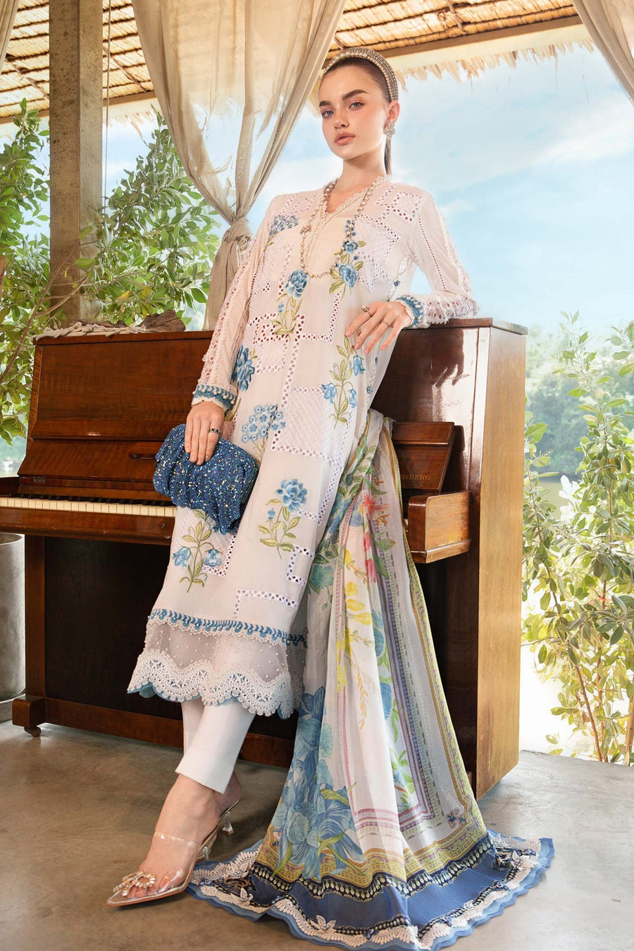 Maria.B MPrints Embroidered Lawn Unstitched 3Pc Suit MPT-2501-A