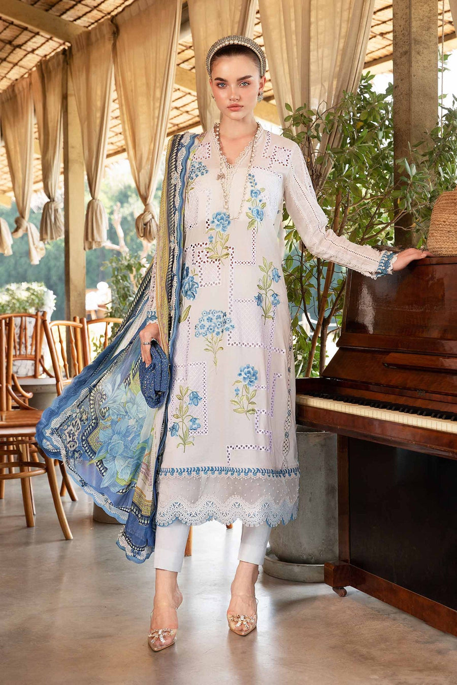 Maria.B MPrints Embroidered Lawn Unstitched 3Pc Suit MPT-2501-A