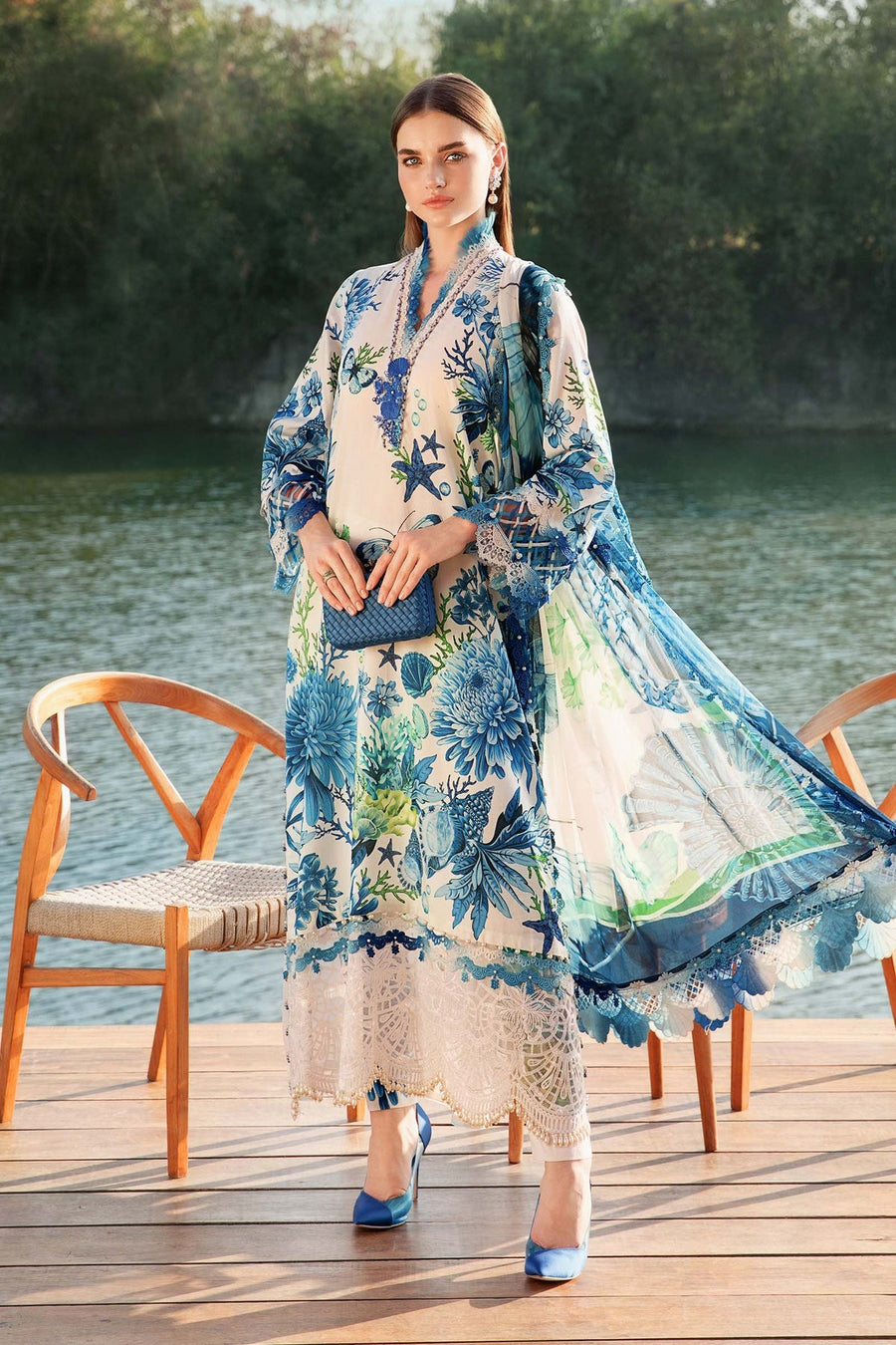 Maria.B MPrints Embroidered Lawn Unstitched 3Pc Suit MPT-2510-B
