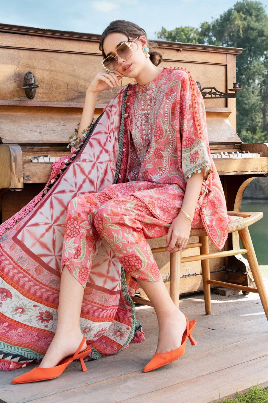 Maria.B MPrints Embroidered Lawn Unstitched 3Pc Suit MPT-2513-A