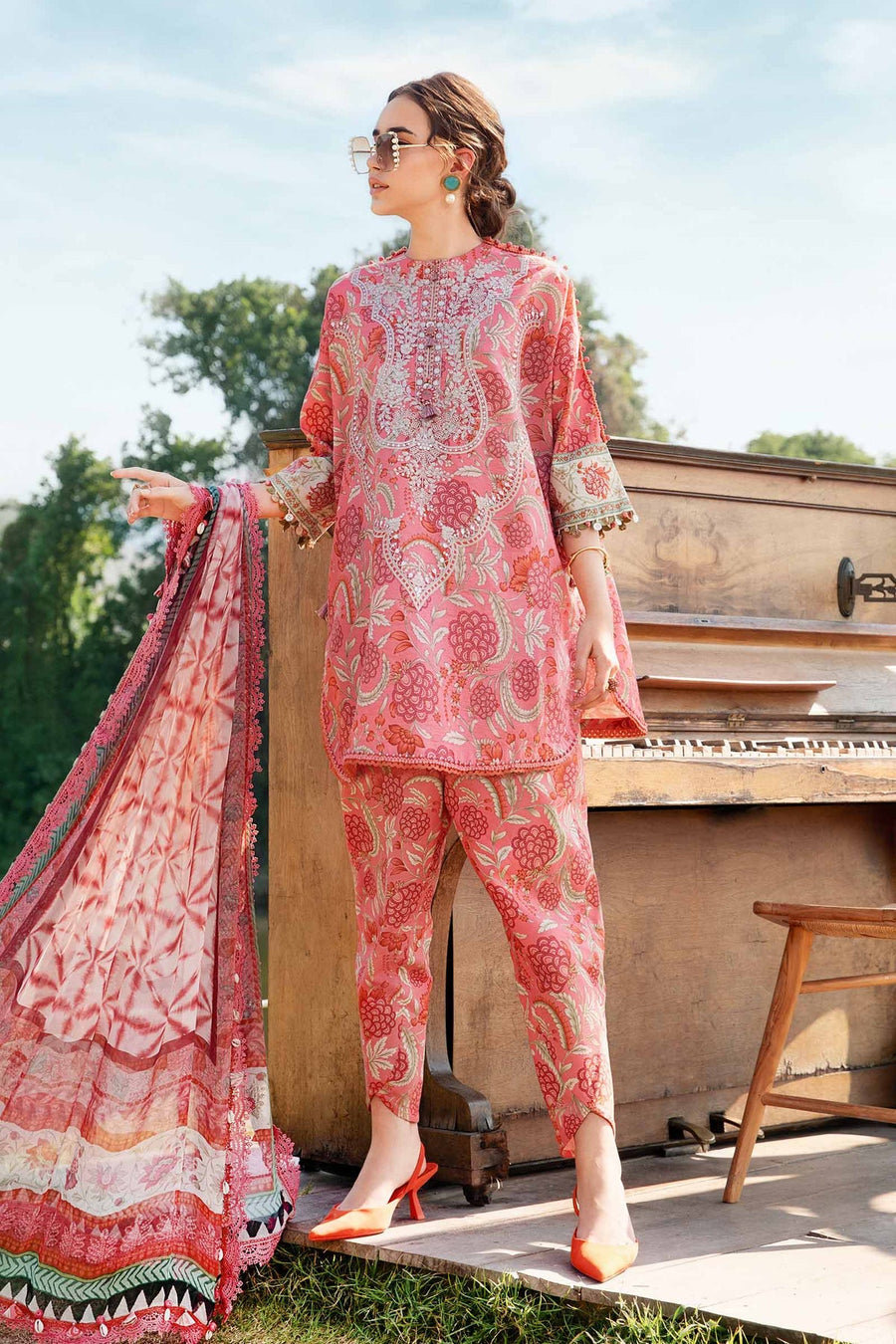 Maria.B MPrints Embroidered Lawn Unstitched 3Pc Suit MPT-2513-A
