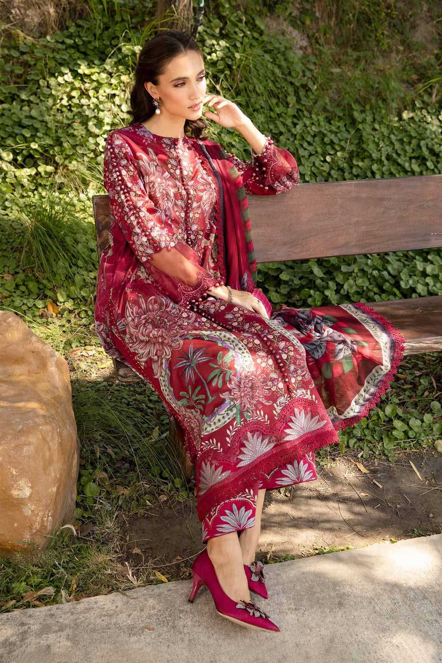 Maria.B MPrints Embroidered Lawn Unstitched 3Pc Suit MPT-2514-B