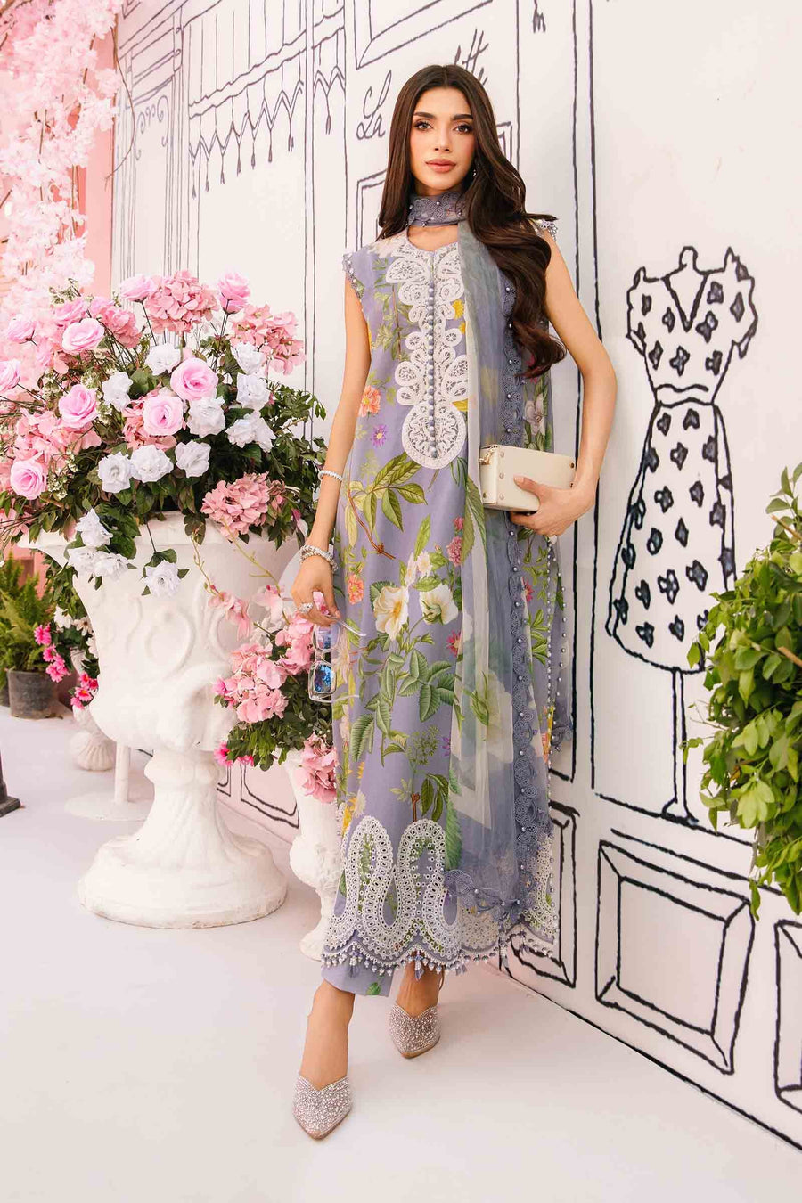 Maria.B MPrints Embroidered Lawn Unstitched 3Pc Suit MPT-2604-A
