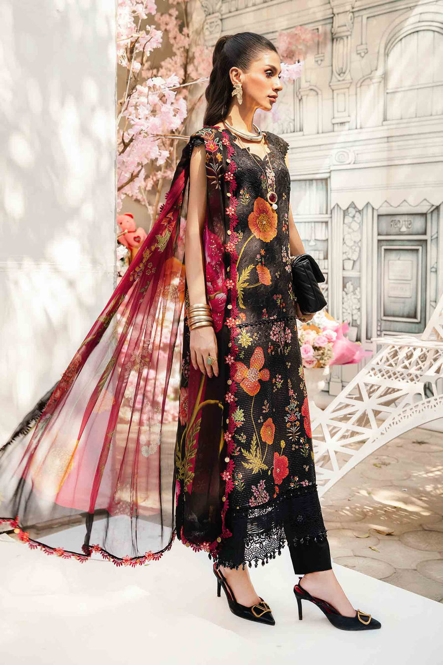 Maria.B MPrints Embroidered Lawn Unstitched 3Pc Suit MPT-2607-B