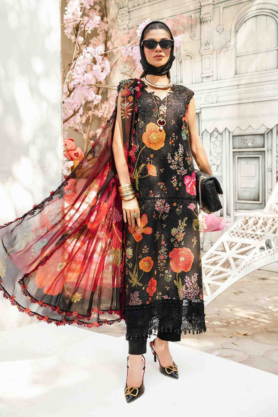 Maria.B MPrints Embroidered Lawn Unstitched 3Pc Suit MPT-2607-B