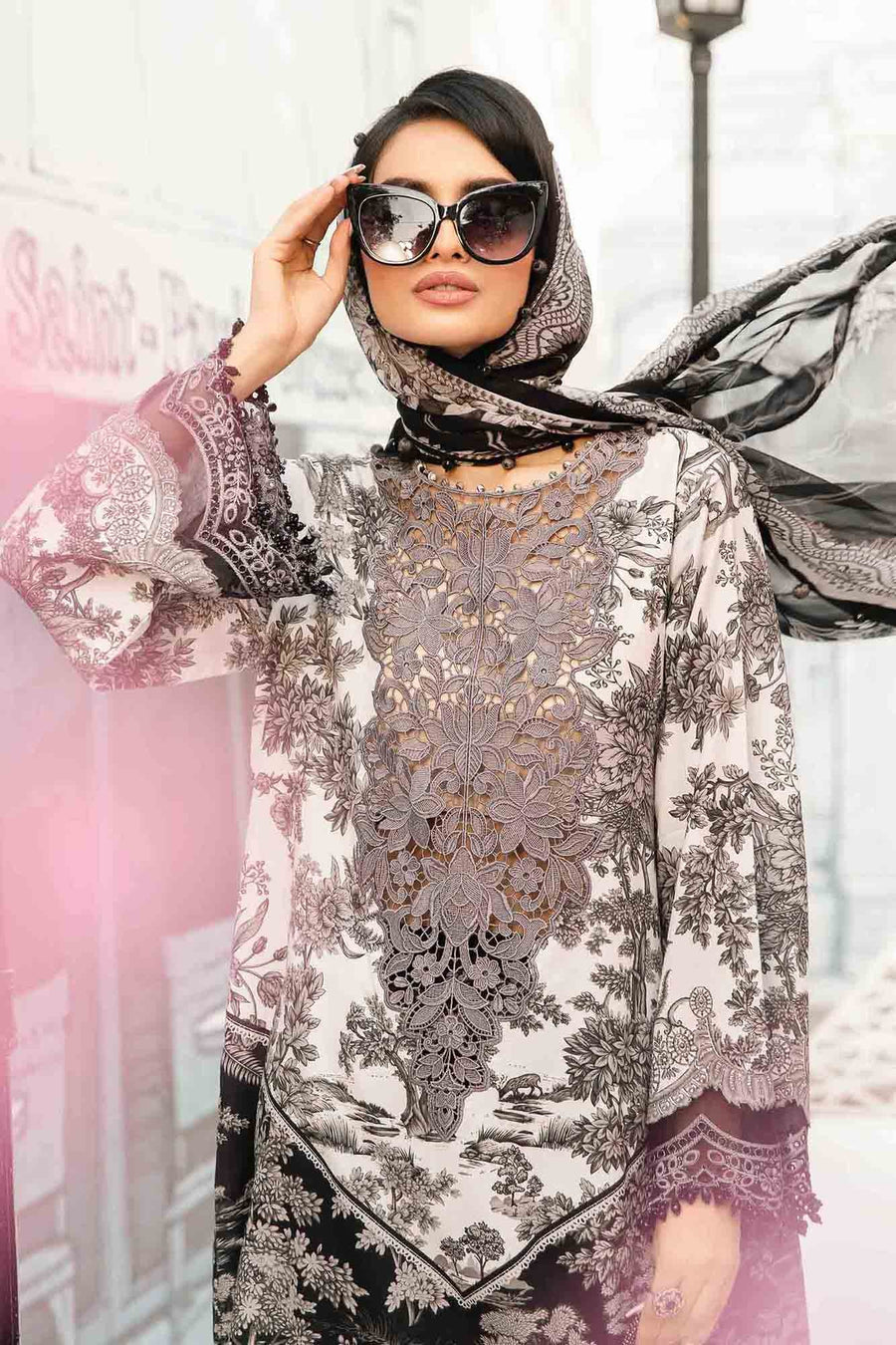 Maria.B MPrints Embroidered Lawn Unstitched 3Pc Suit MPT-2608-B