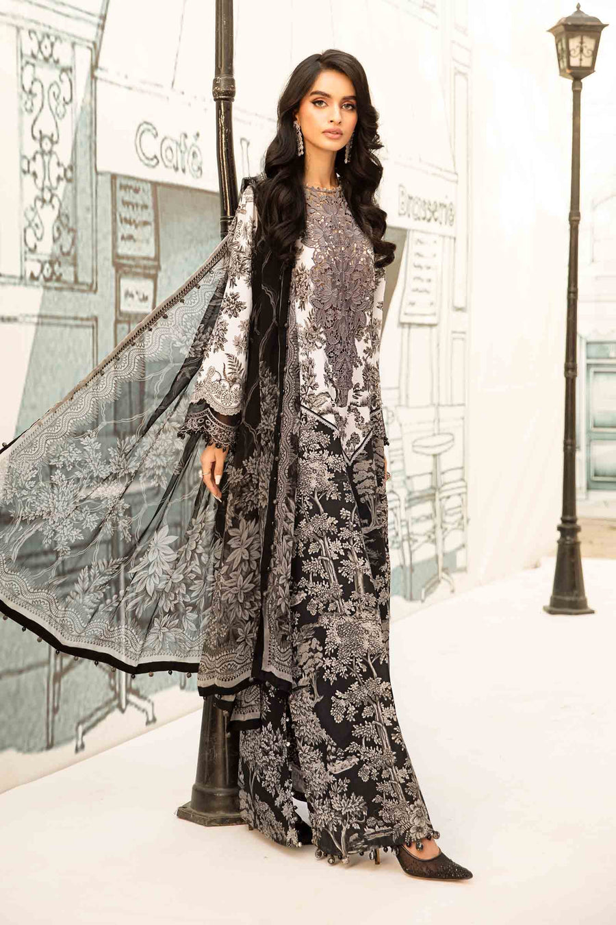 Maria.B MPrints Embroidered Lawn Unstitched 3Pc Suit MPT-2608-B