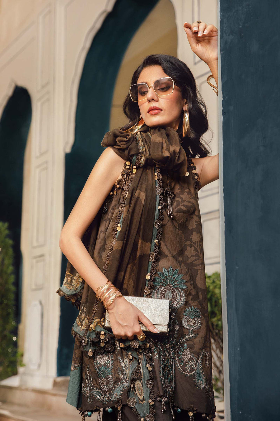 Maria.B MPrints Embroidered Cambric Unstitched 3Pc Suit MPT-2704-A