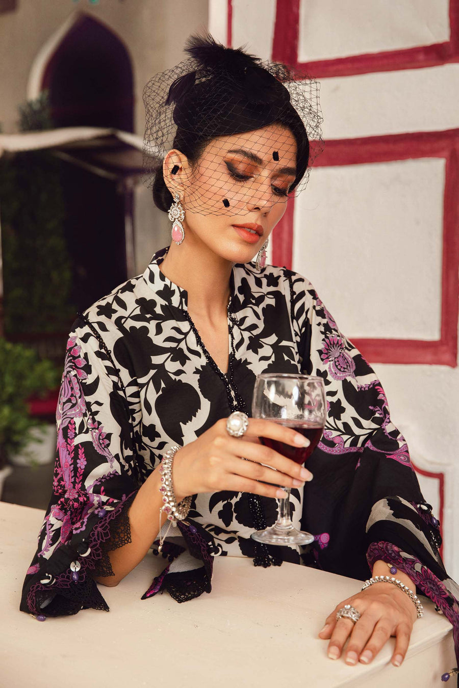 Maria.B MPrints Embroidered Cambric Unstitched 3Pc Suit MPT-2704-B