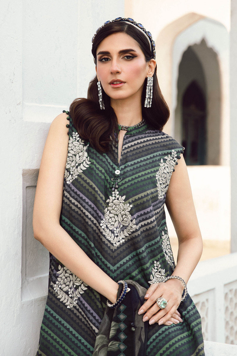 Embroidered Silk Suit | MPT-2702-A