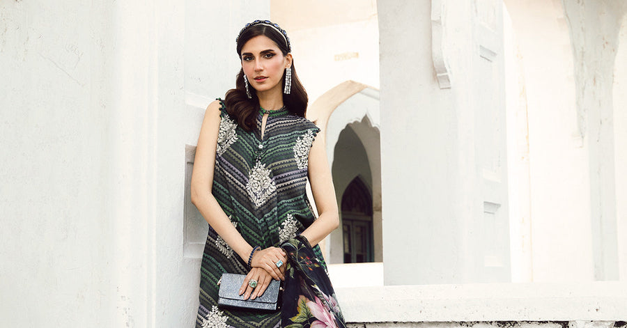 Maria.B MPrints Embroidered Cambric Unstitched 3Pc Suit MPT-2705-A