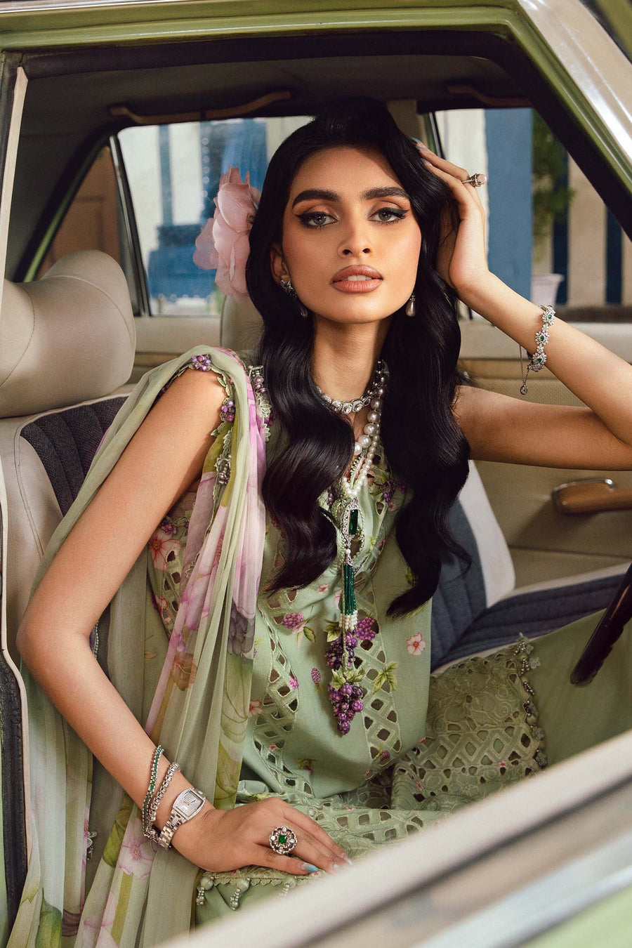 Maria.B MPrints Embroidered Cambric Unstitched 3Pc Suit MPT-2706-A