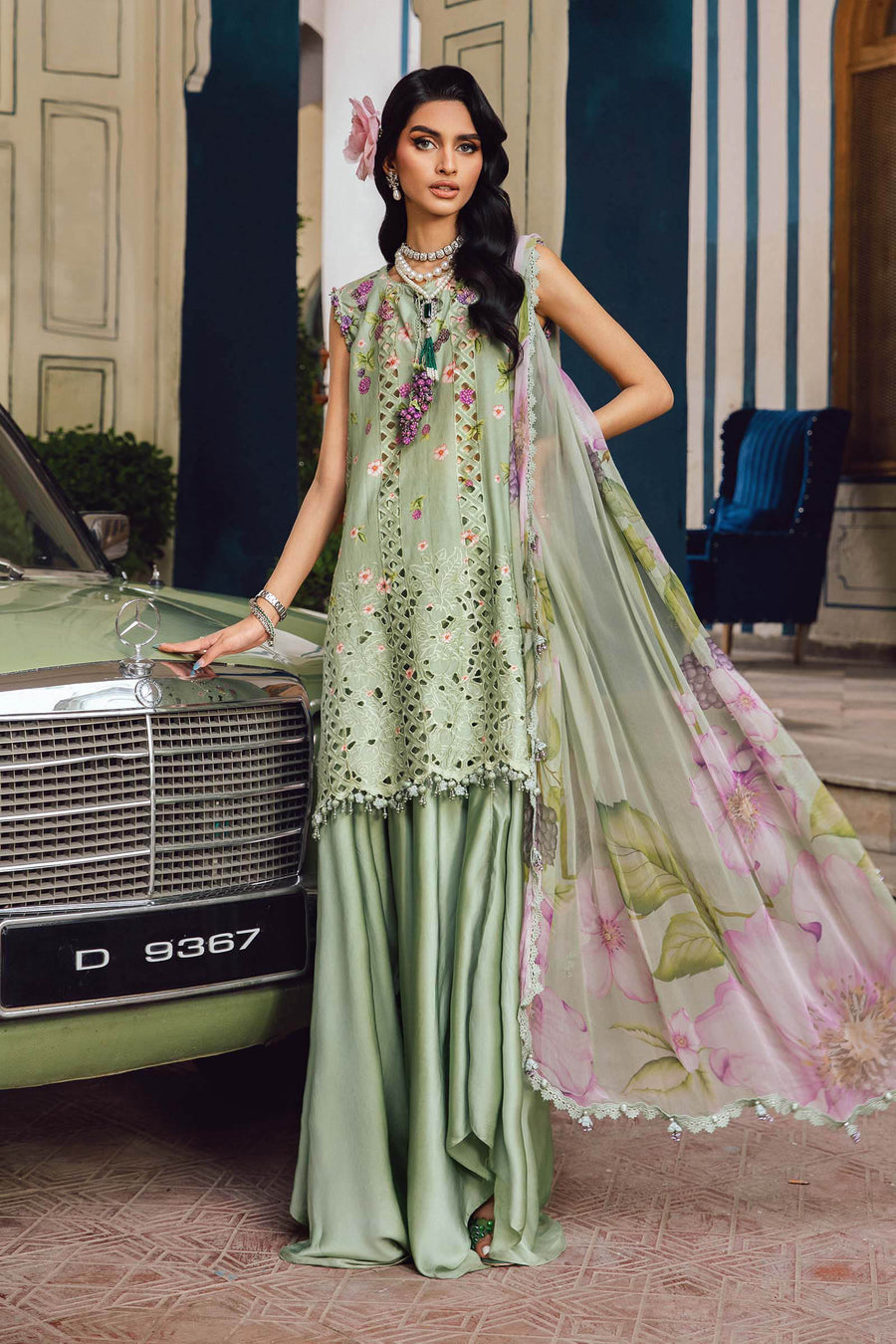 Maria.B MPrints Embroidered Cambric Unstitched 3Pc Suit MPT-2706-A