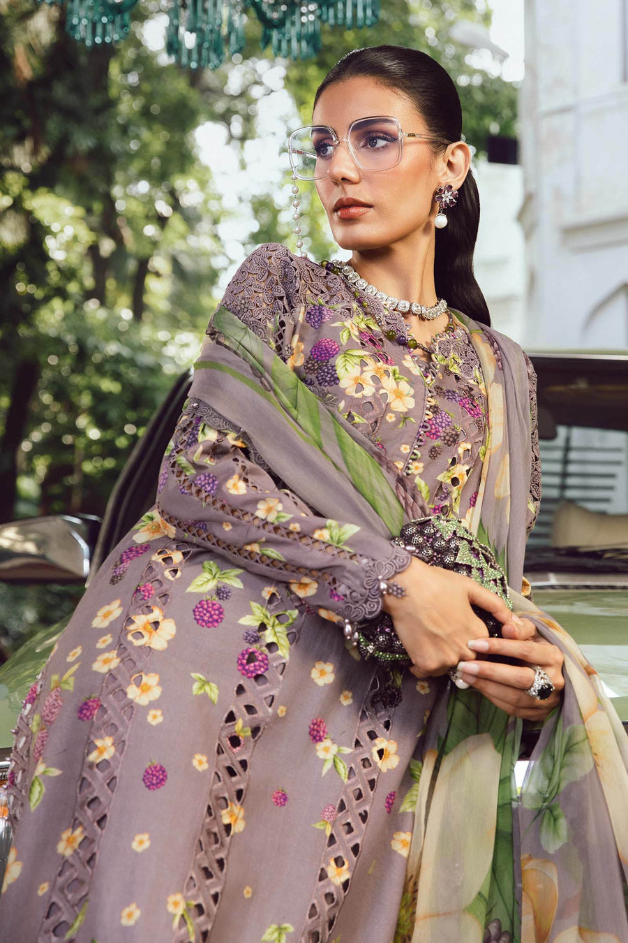Maria.B MPrints Embroidered Cambric Unstitched 3Pc Suit MPT-2706-B