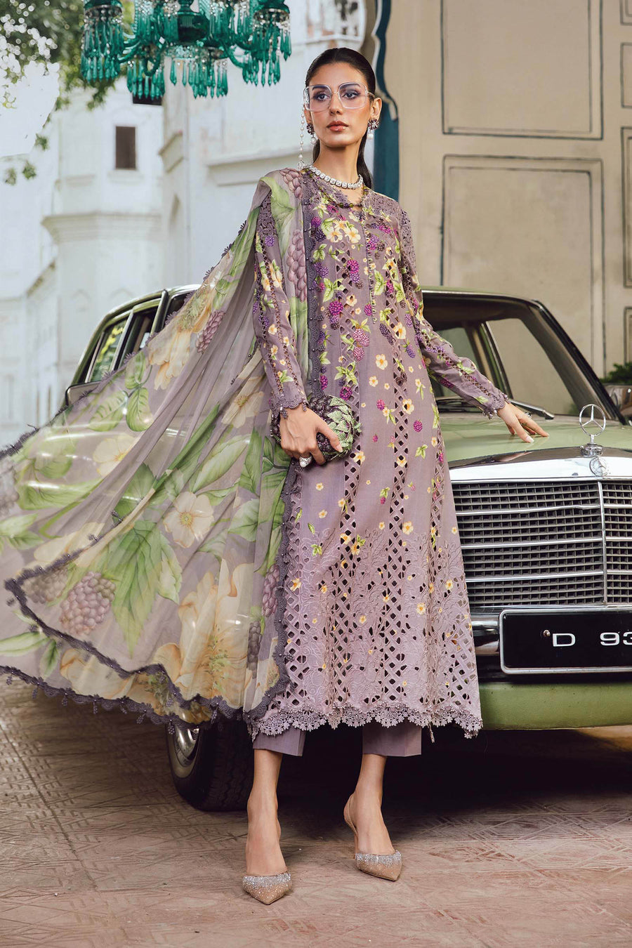Maria.B MPrints Embroidered Cambric Unstitched 3Pc Suit MPT-2706-B