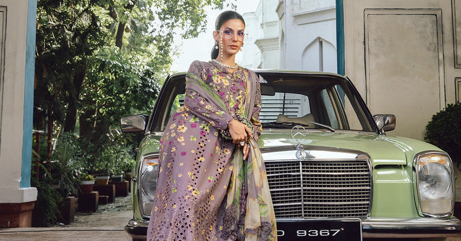 Maria.B MPrints Embroidered Cambric Unstitched 3Pc Suit MPT-2706-B