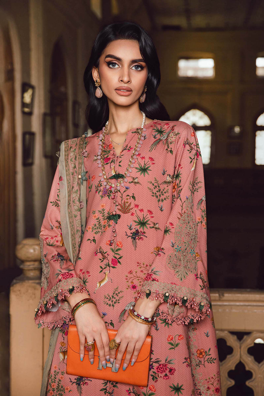 Maria.B MPrints Embroidered Linen Unstitched 3Pc Suit MPT-2707-A