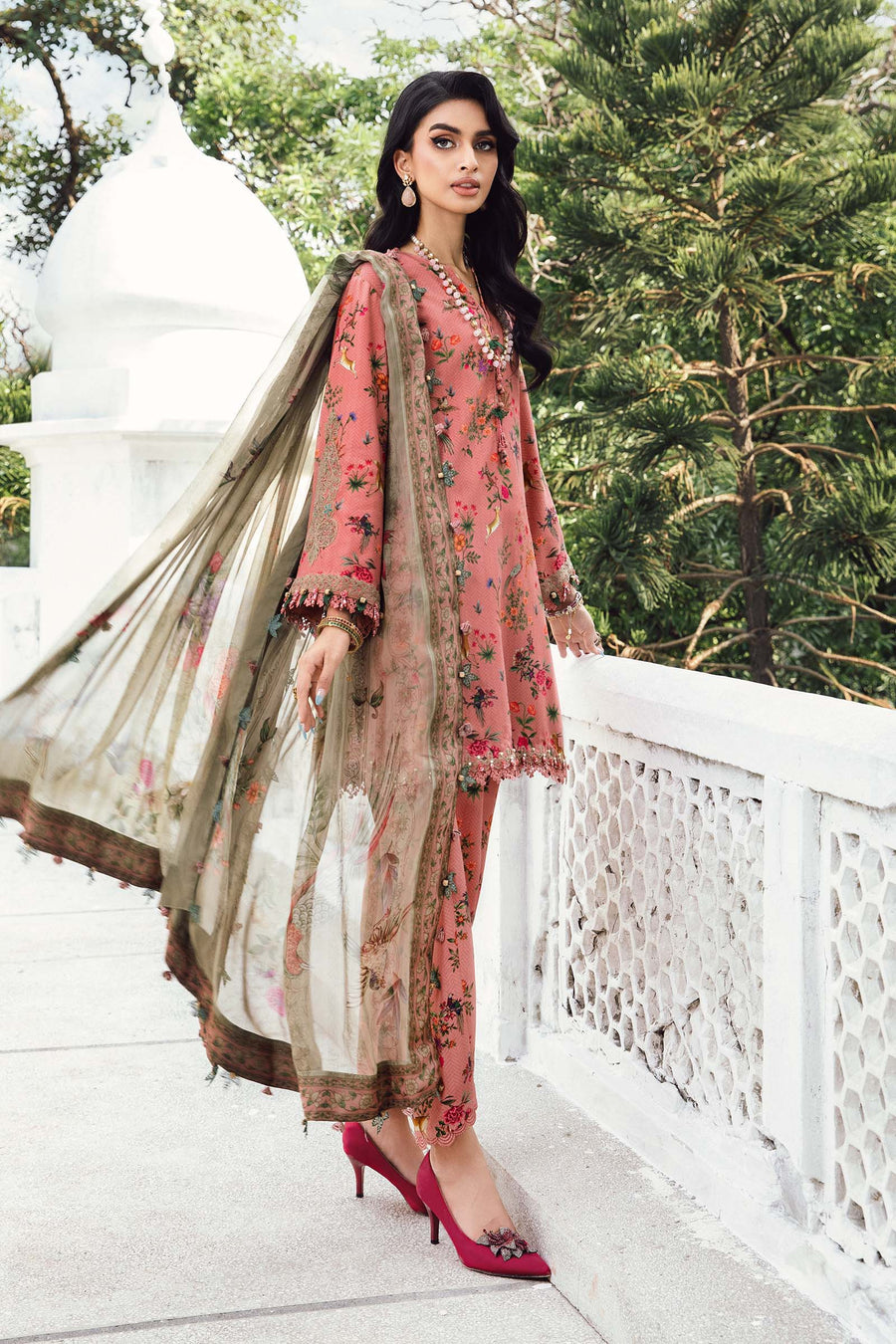 Maria.B MPrints Embroidered Linen Unstitched 3Pc Suit MPT-2707-A