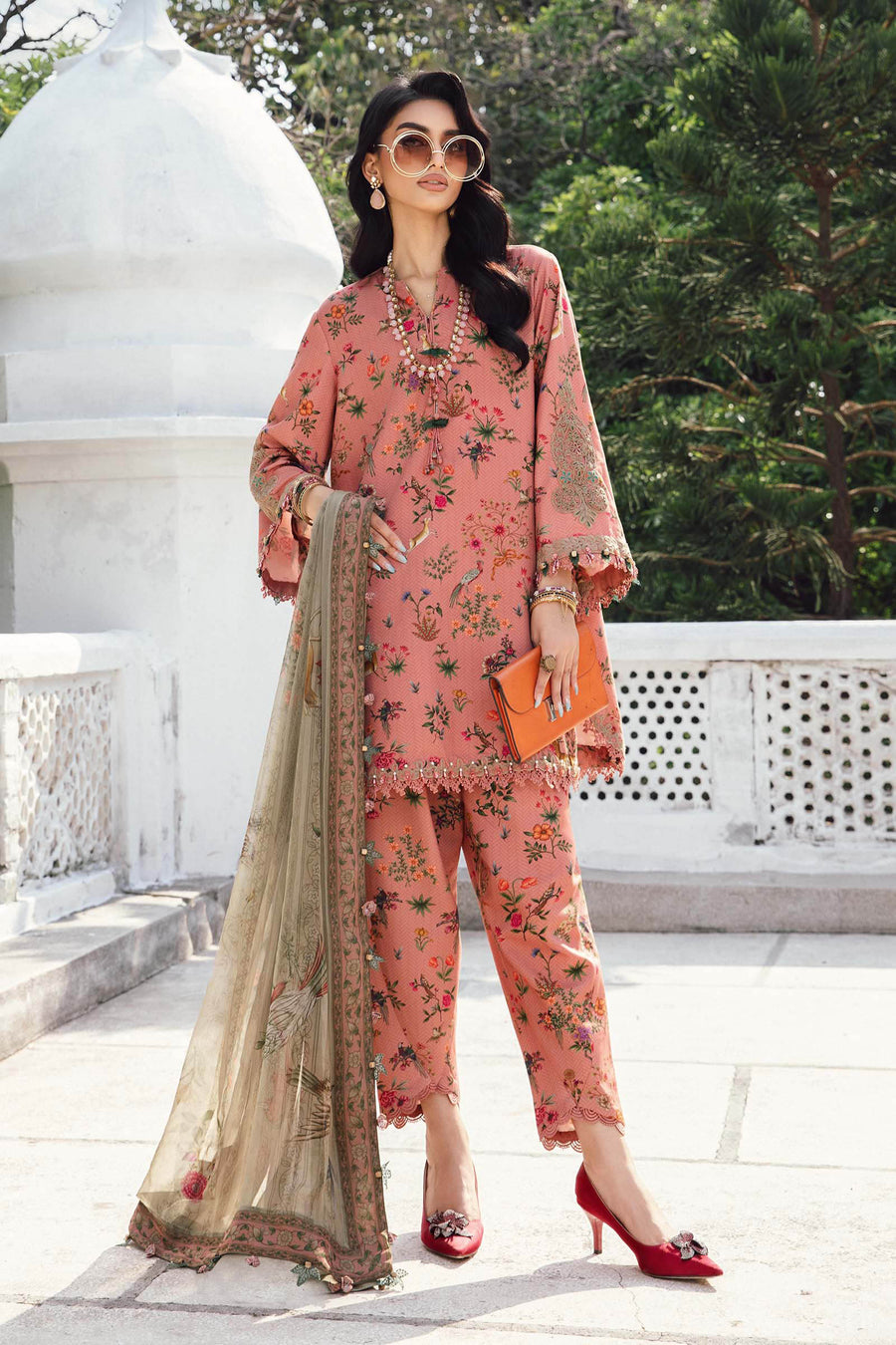 Maria.B MPrints Embroidered Linen Unstitched 3Pc Suit MPT-2707-A