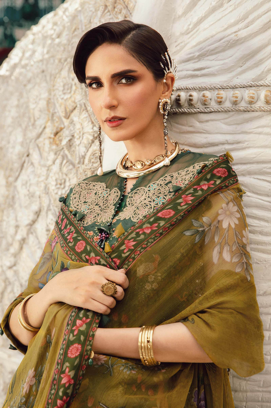 Maria.B MPrints Embroidered Linen Unstitched 3Pc Suit MPT-2707-B