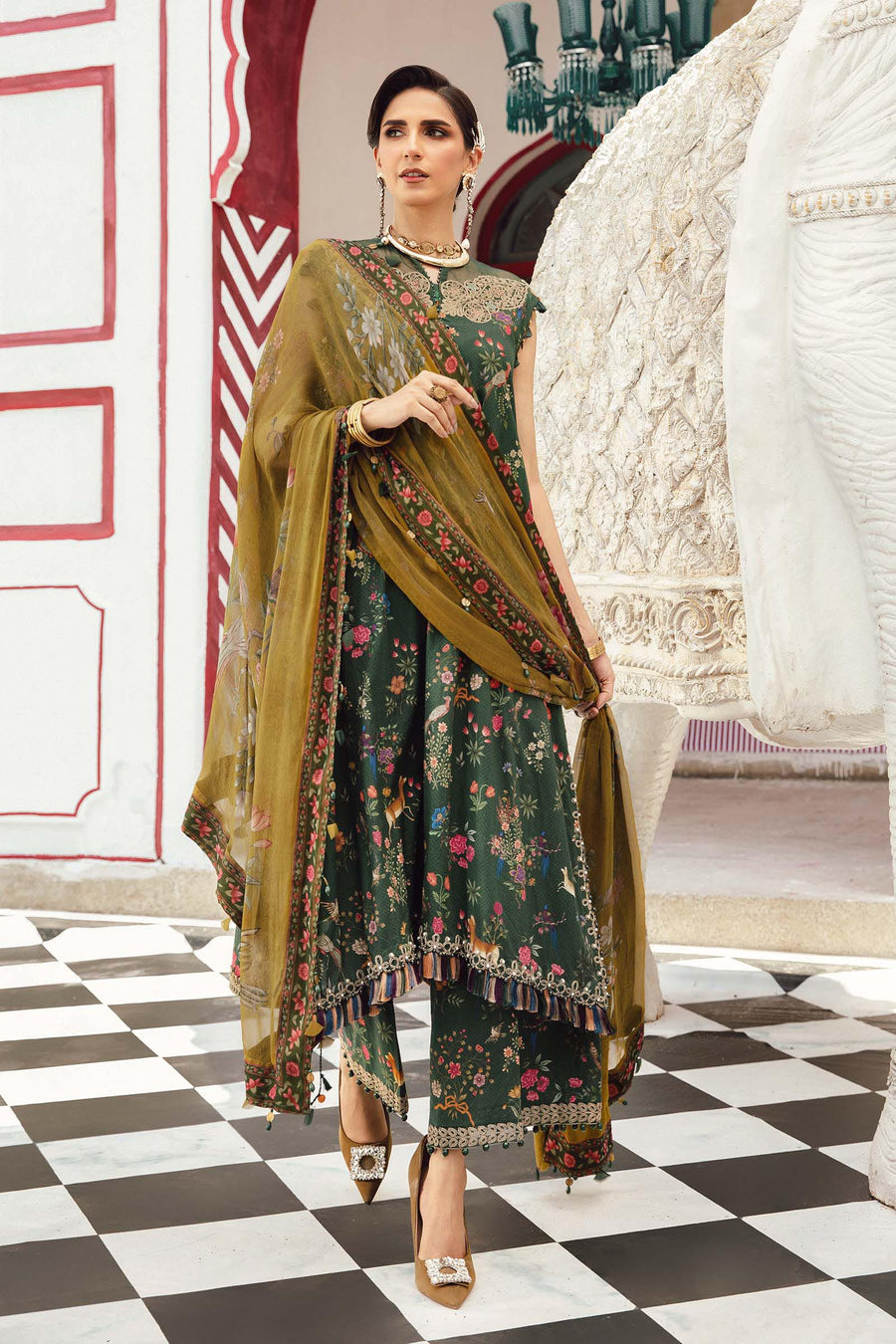 Maria.B MPrints Embroidered Linen Unstitched 3Pc Suit MPT-2707-B