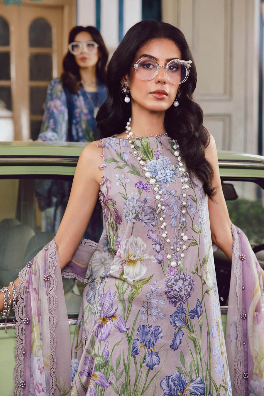 Maria.B MPrints Embroidered Cambric Unstitched 3Pc Suit MPT-2708-A