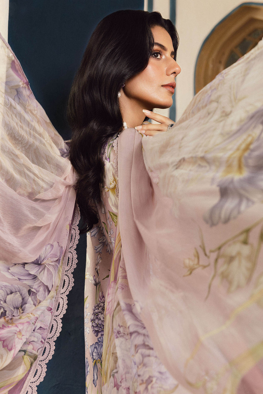 Maria.B MPrints Embroidered Cambric Unstitched 3Pc Suit MPT-2708-A