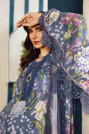 Maria.B MPrints Embroidered Cambric Unstitched 3Pc Suit MPT-2708-B